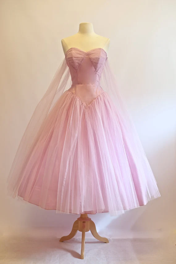 Robe de soirée vintage des années 1950 Robe de soirée rose