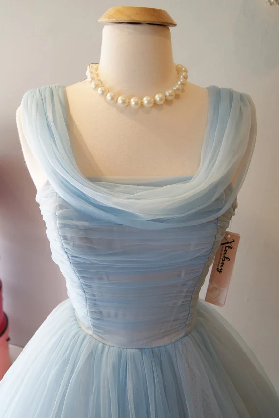 Robe de soirée vintage Robe de bal des années 1950 Robe de soirée Robe de soirée bleue vintage Robe de bal vintage SSD010
