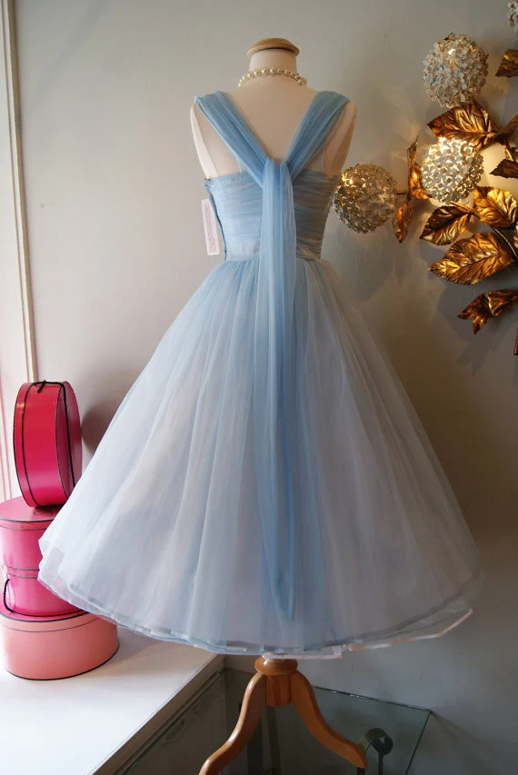 Robe de soirée vintage Robe de bal des années 1950 Robe de soirée Robe de soirée bleue vintage Robe de bal vintage SSD010