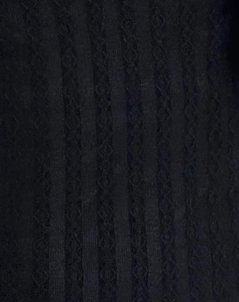 Mini robe Zerrin en dentelle texturée noire