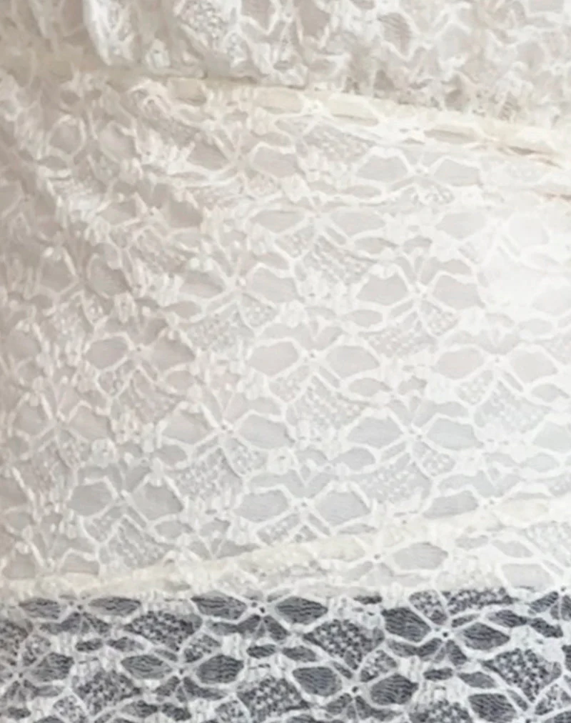 Wuni Longline Bandeau Top in Lace Ivory