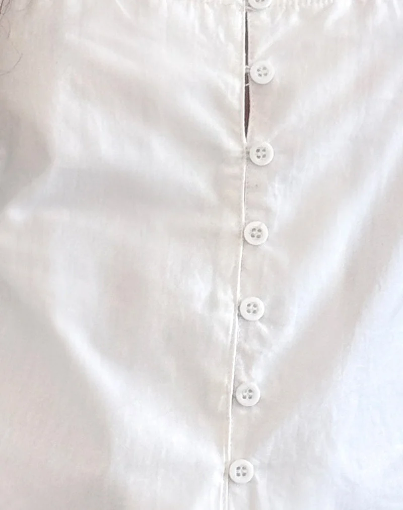 Top Fawn en popeline blanche
