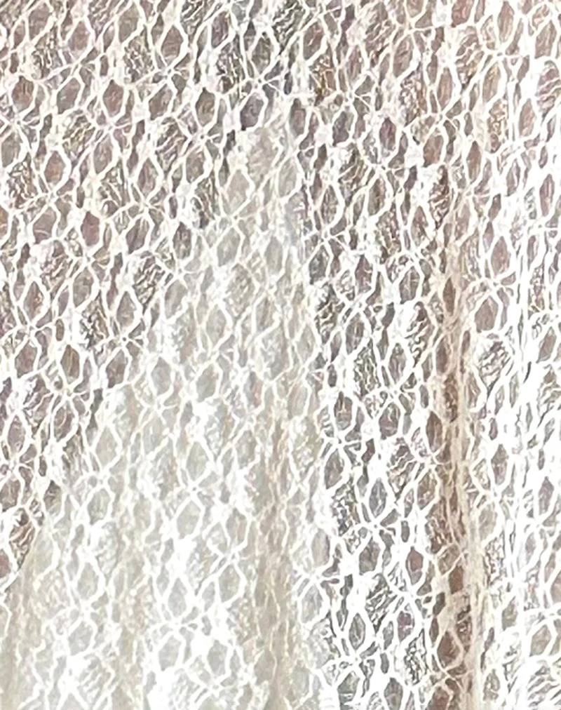 Jupe midi Dendro en dentelle ivoire