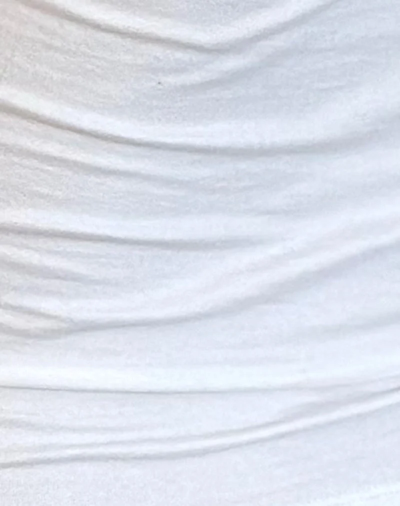 Jastiya Vest Top in White with Black Binding (gilet blanc avec bordures noires)