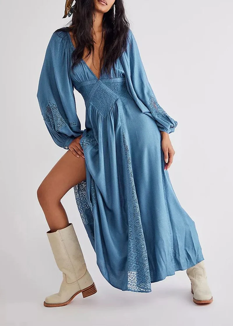 Robe de Plage Oversize Bleu
