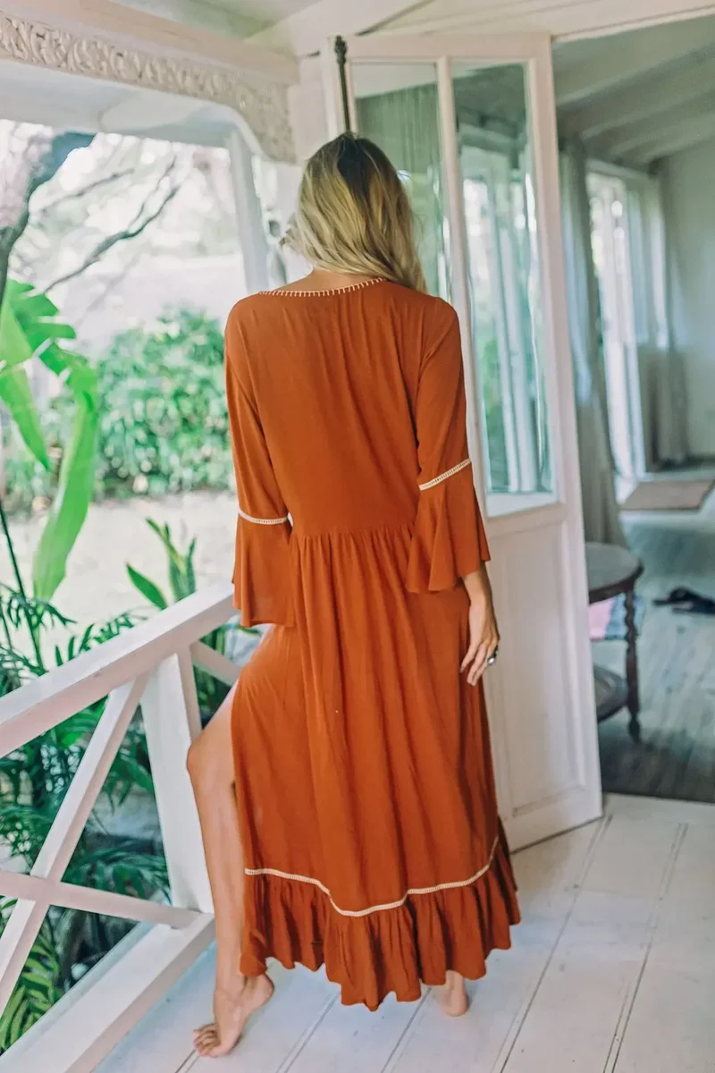Robe Boheme Longue Terracotta