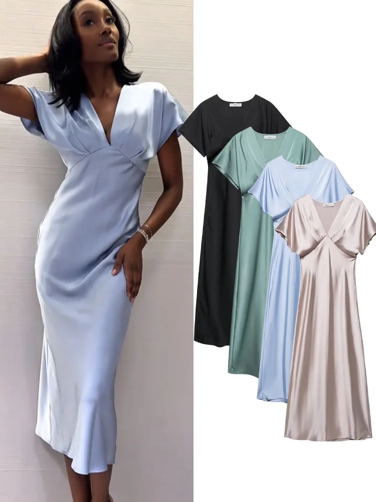 Robe Chic en Tissu Satin