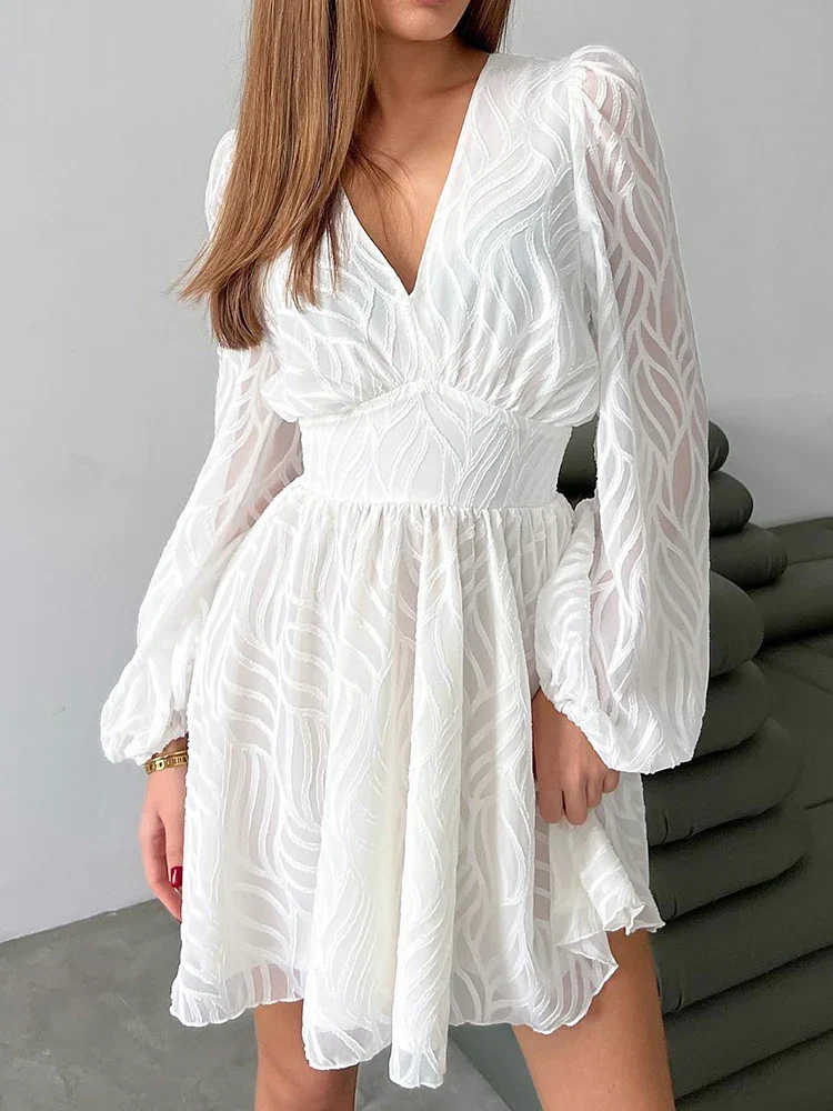 Robe Blanche en Dentelle pour Femme