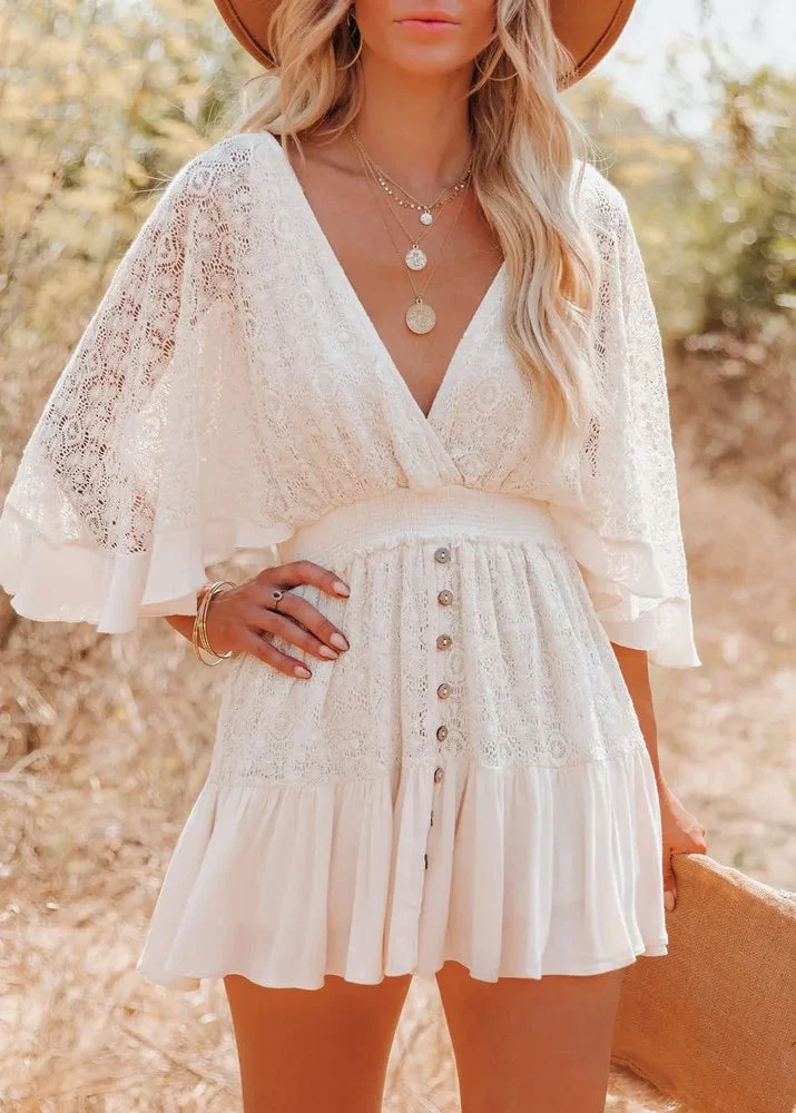 Robe de plage blanche pour femme