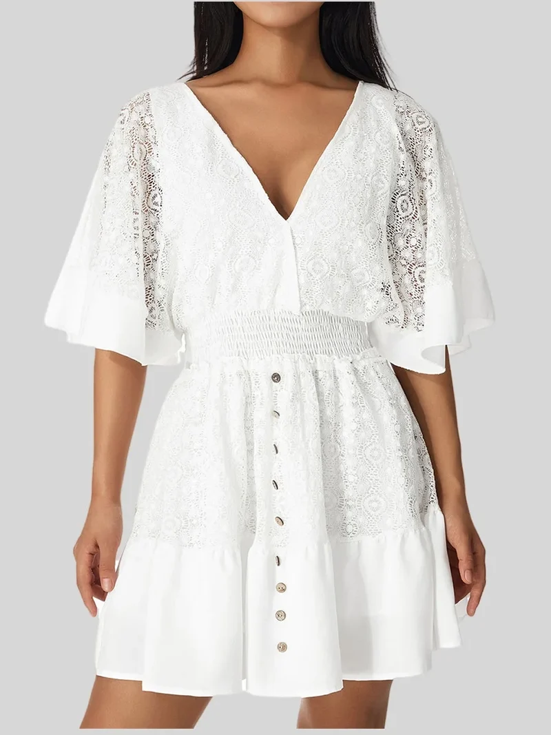Robe de plage blanche pour femme