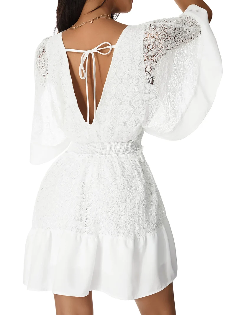Robe de plage blanche pour femme