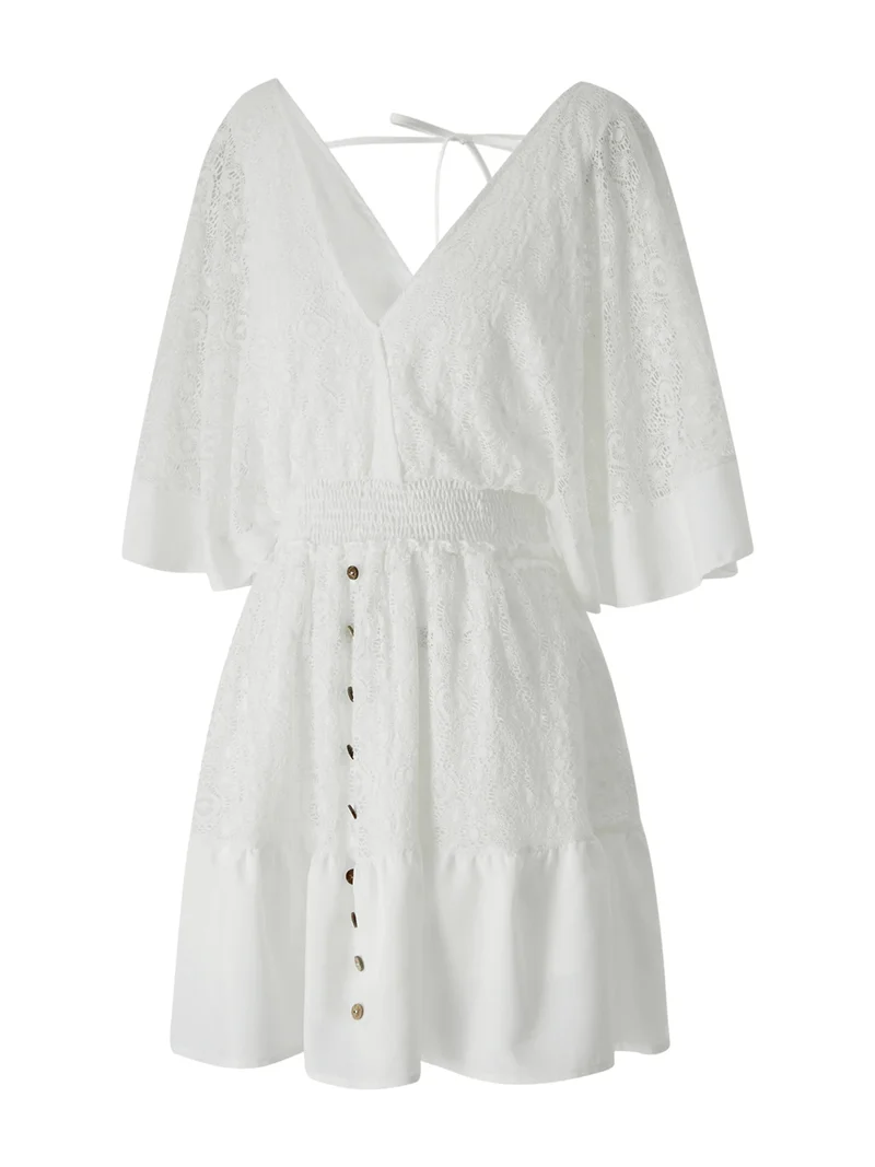 Robe de plage blanche pour femme