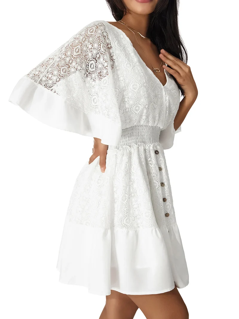 Robe de plage blanche pour femme