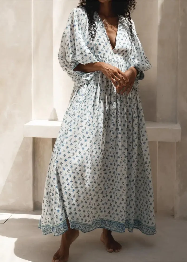 Robe estivale longue verte