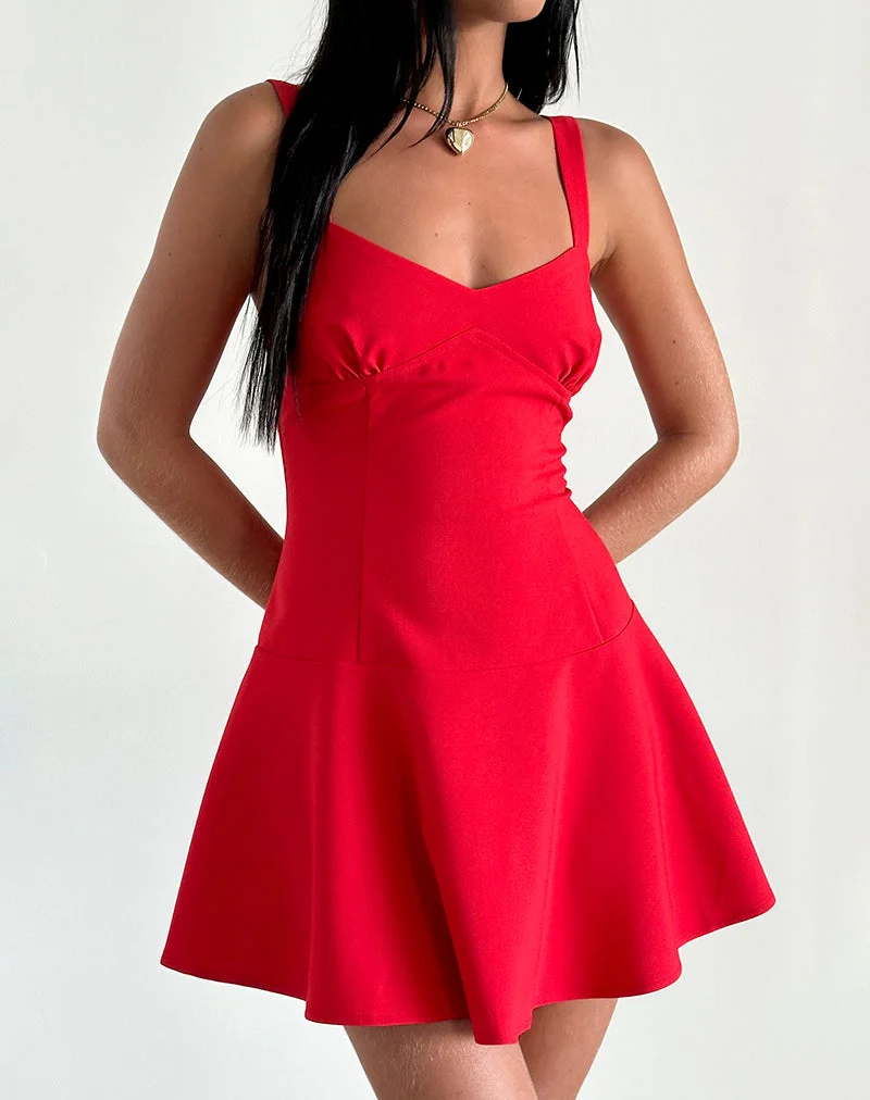 Mini robe Audra, rouge