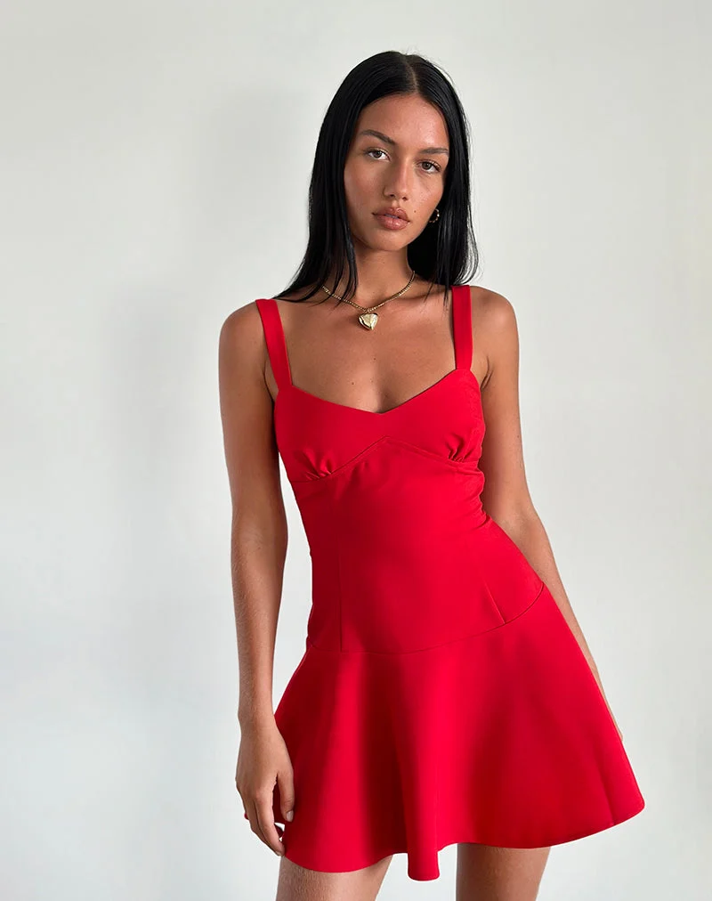 Mini robe Audra, rouge