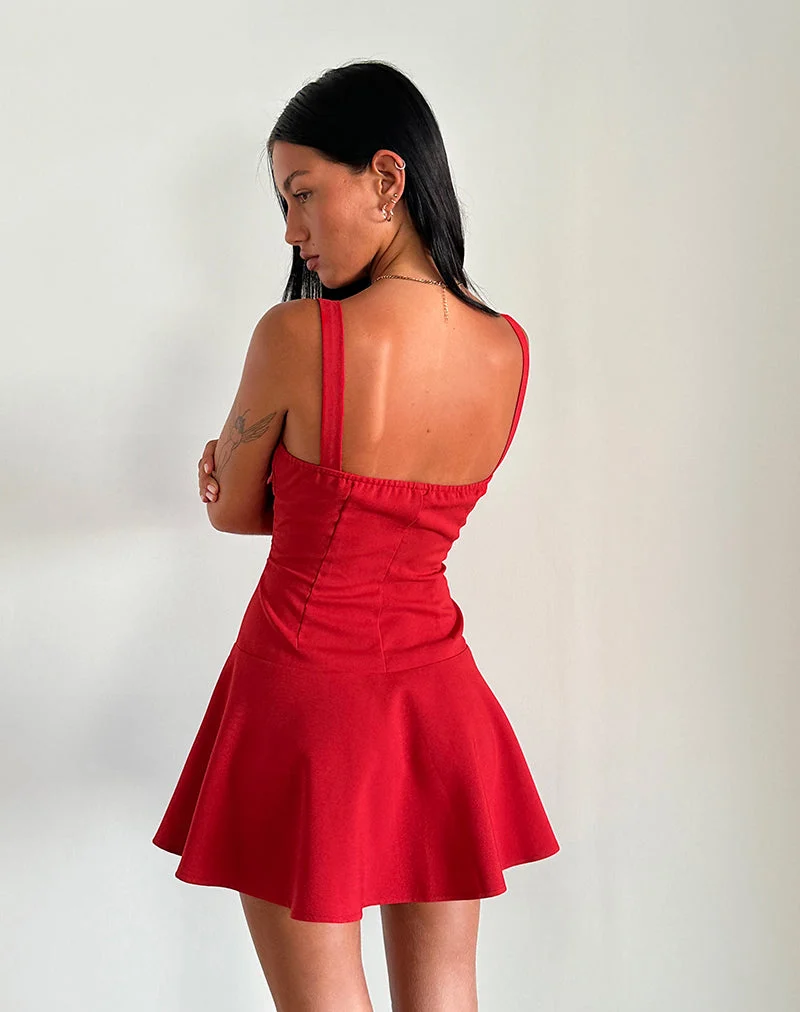 Mini robe Audra, rouge