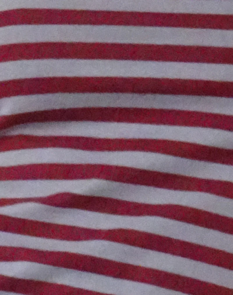 Ralina Short Sleeve Top in Mulberry Grey Stripes (Top à manches courtes Ralina à rayures gris mûrier)