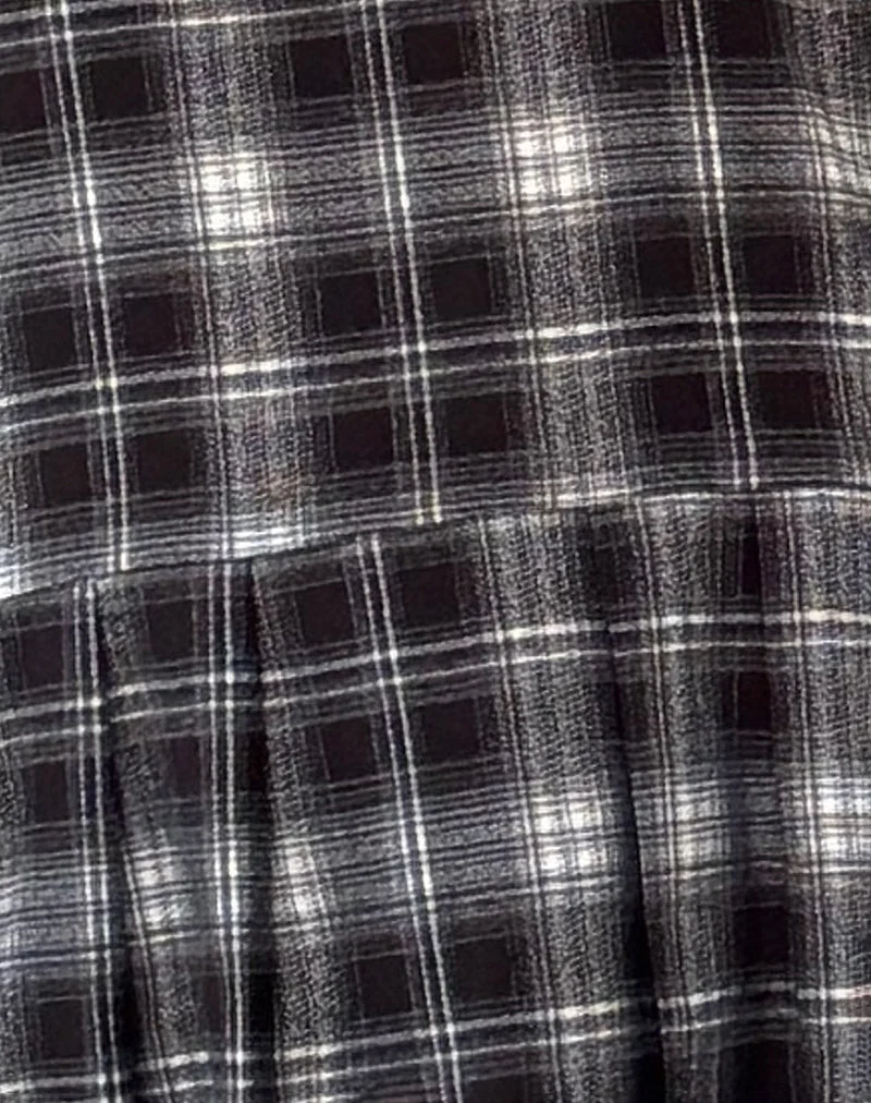 Mini robe Namaya à carreaux noirs et blancs