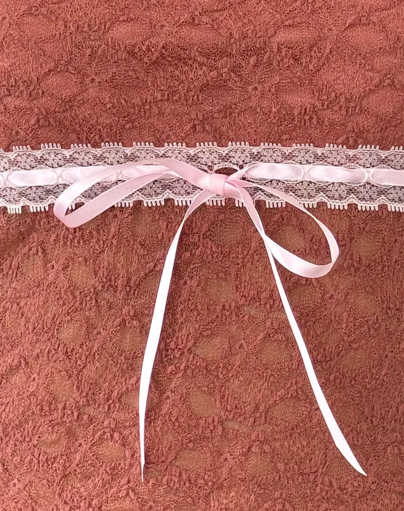 Top en dentelle Sherine, rose flétri