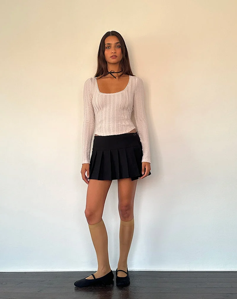 Melissa Textured Long Sleeve Top in Light Peach (Top à manches longues texturées de Melissa)