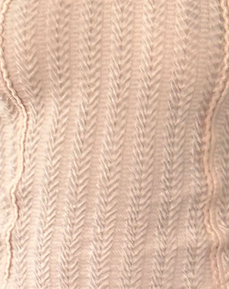 Melissa Textured Long Sleeve Top in Light Peach (Top à manches longues texturées de Melissa)