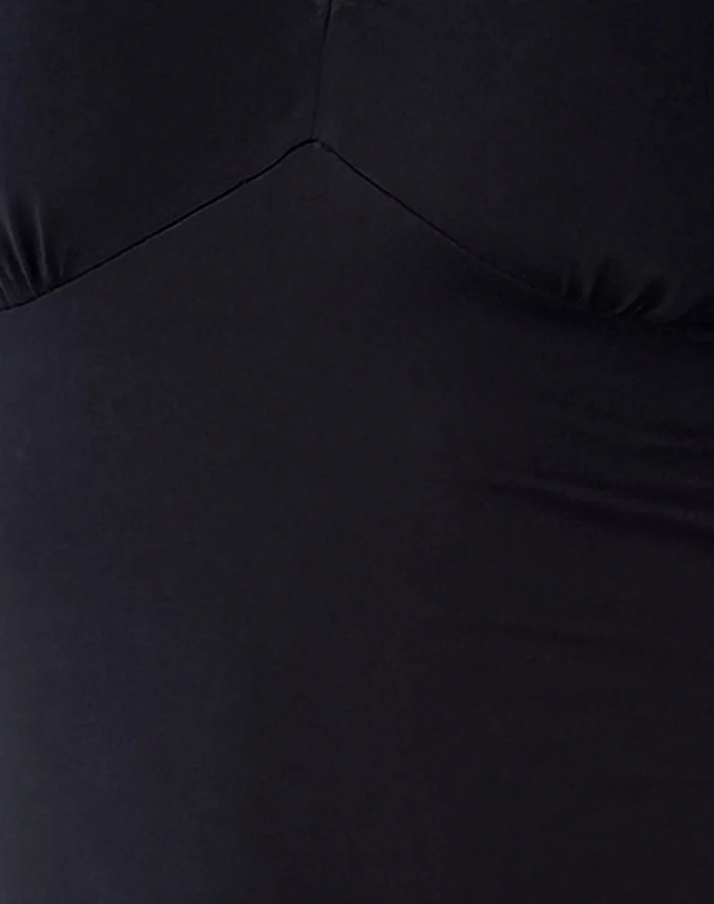 Mini robe en lycra Silsali, noir