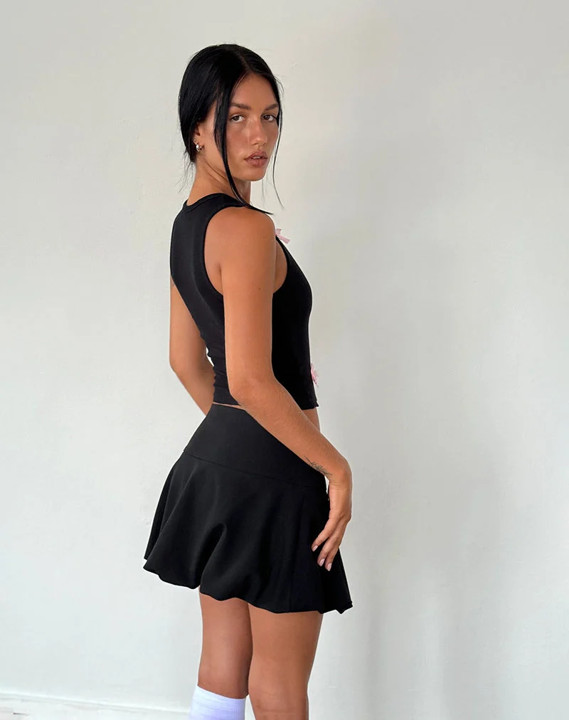 Gilet Rave noir avec nœuds roses