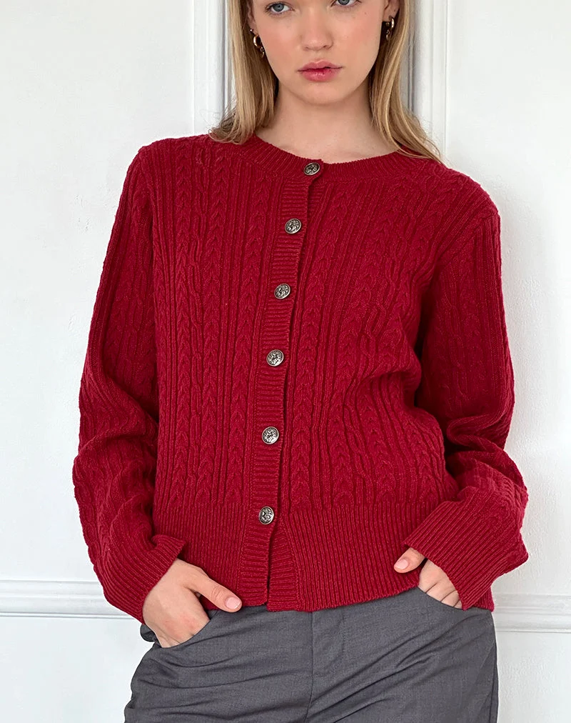 Cardigan Bavana en rouge foncé