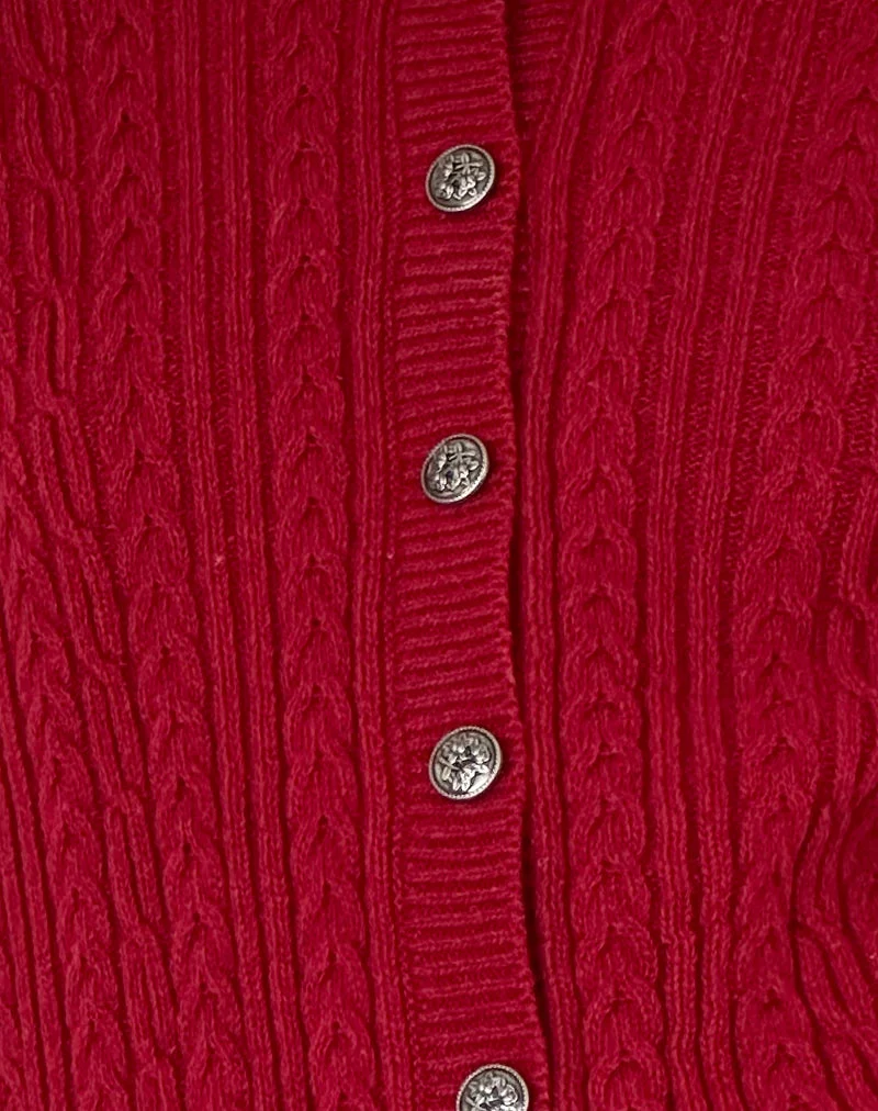 Cardigan Bavana en rouge foncé
