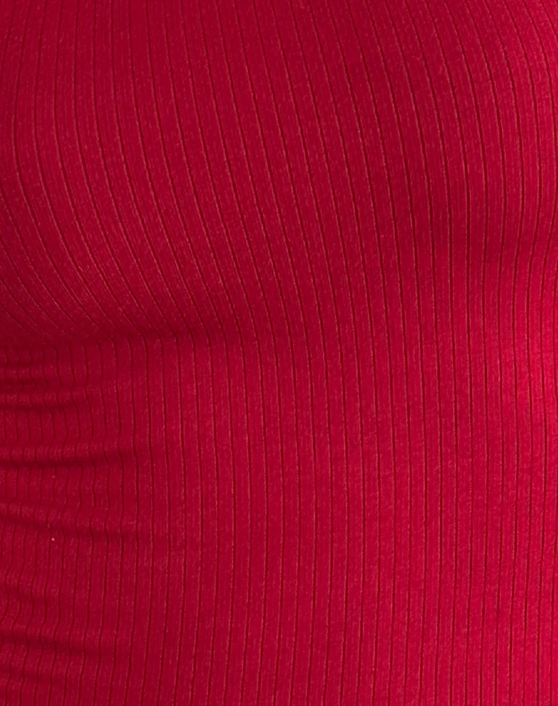 Top à manches longues Binlo Extra, côte rouge adrénaline