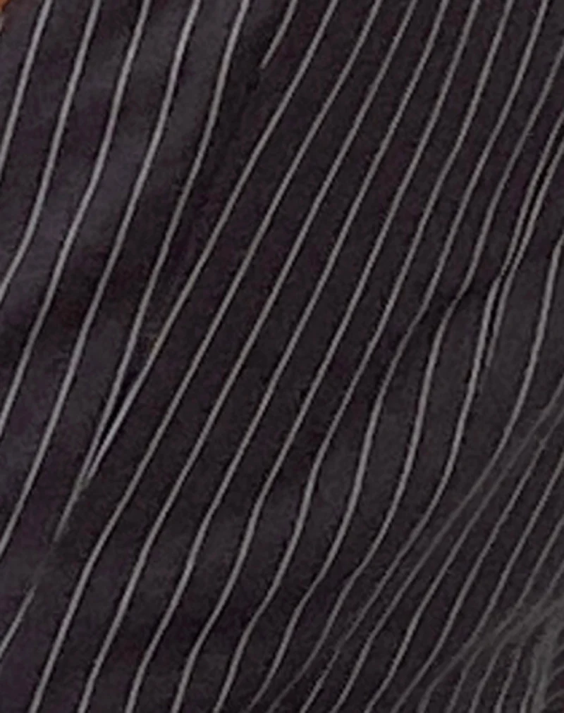 Canta Tailored Vest Top in Dark Grey Pinstripe