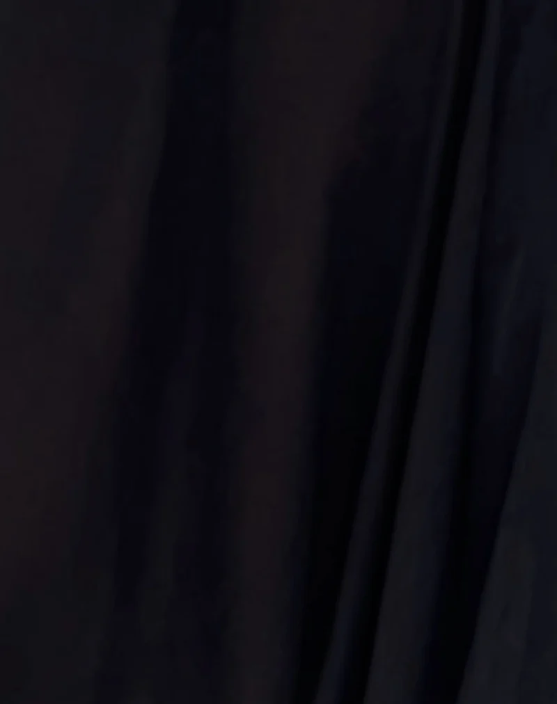 Jupe midi Albertha en mousseline de soie noire