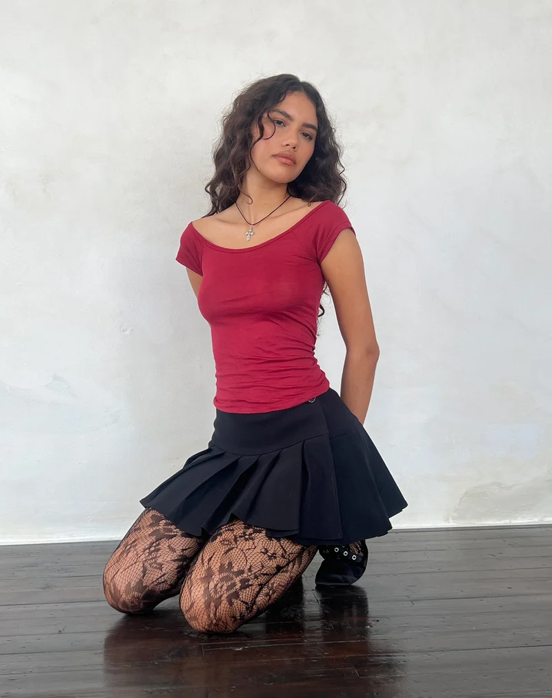 Charya - Top asymétrique - Rouge adrénaline