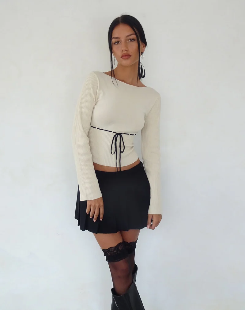 Awdella - Top à manches longues en tricot - Beige