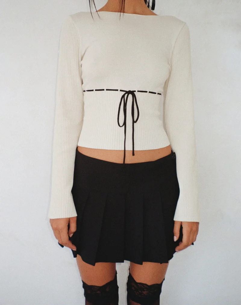 Awdella - Top à manches longues en tricot - Beige