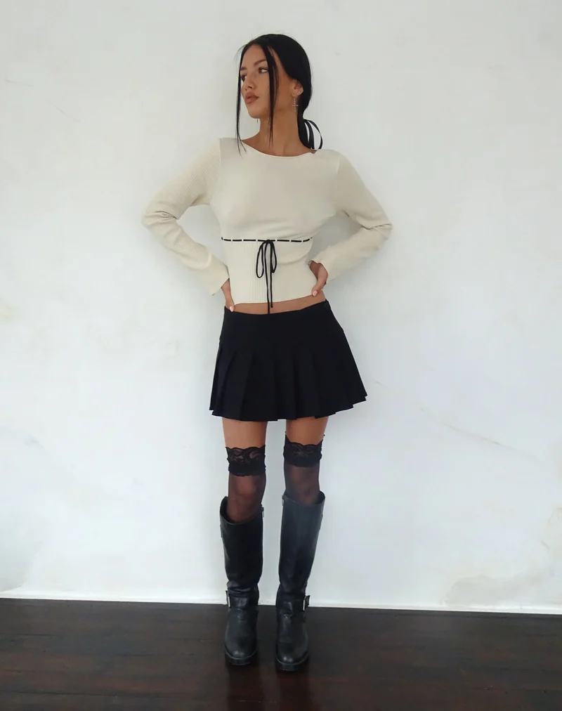 Awdella - Top à manches longues en tricot - Beige