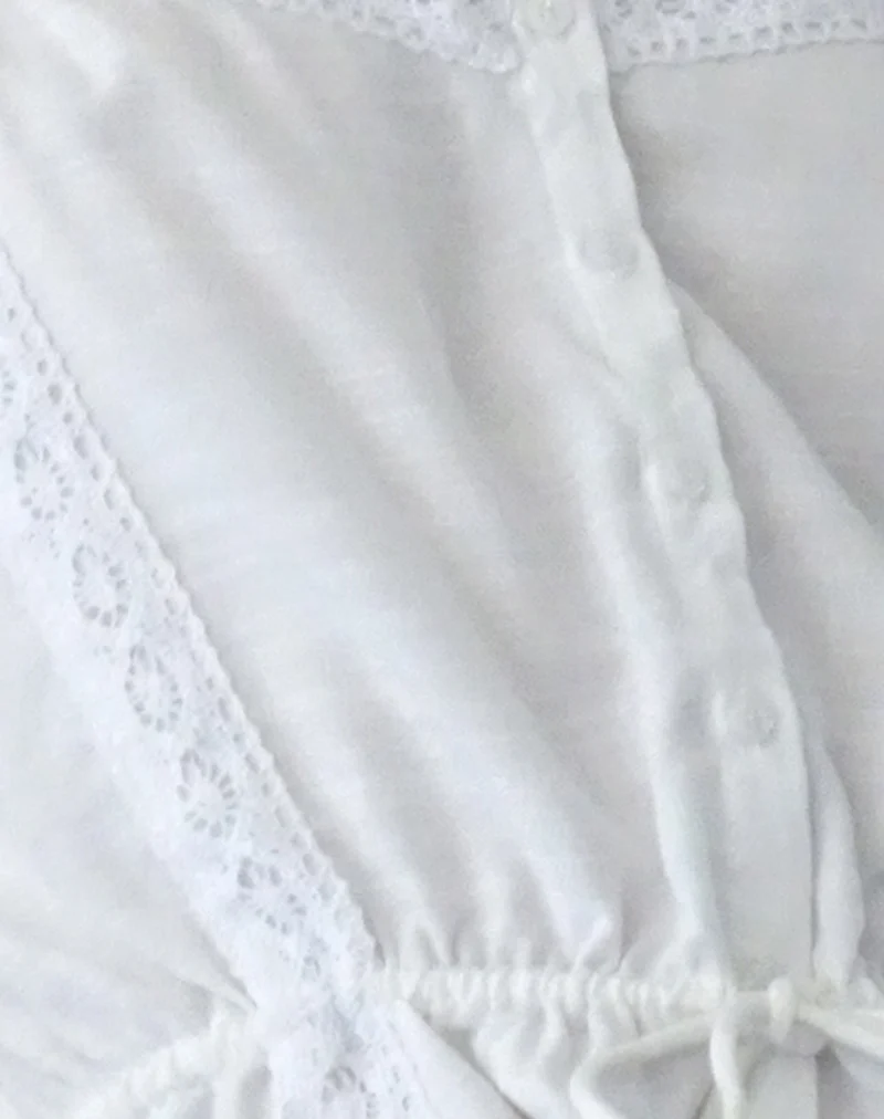 Zaria - Top cami à bordures en dentelle, écru