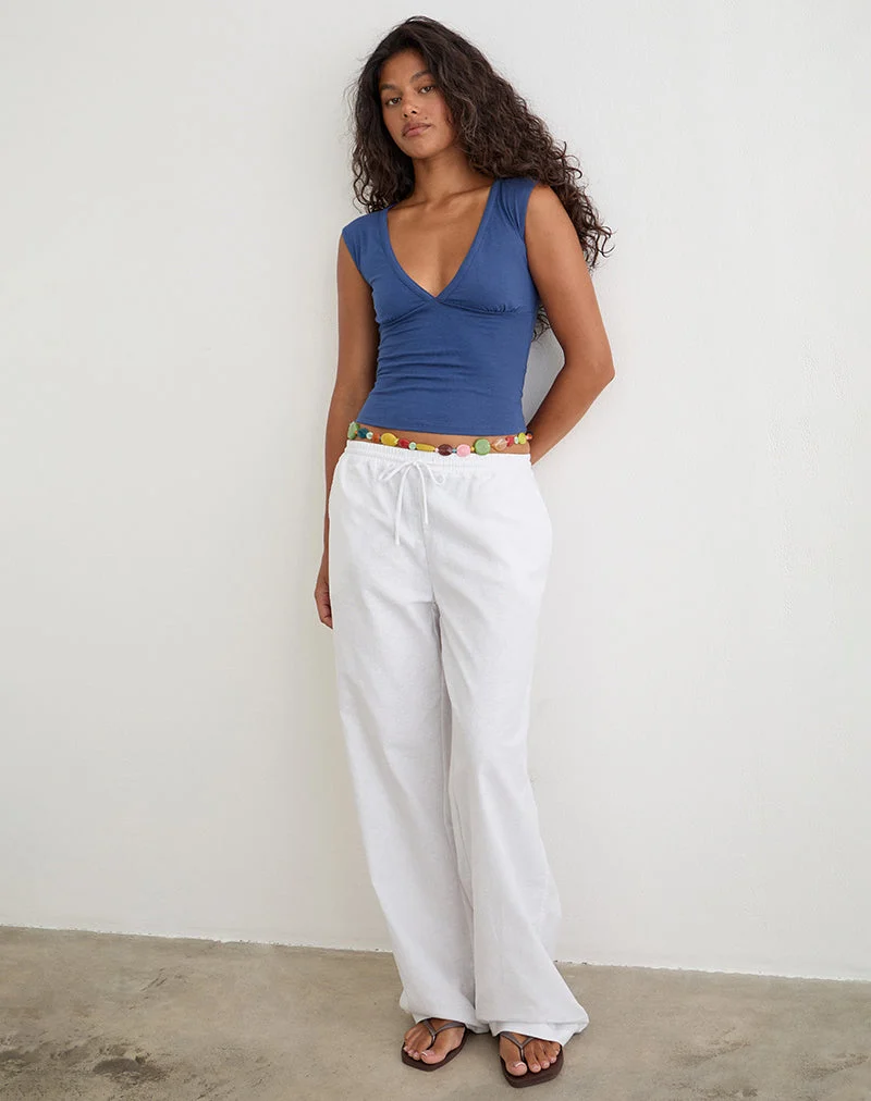 Pantalon large Wasic en blanc