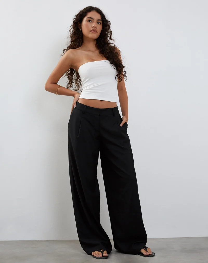 Salisu Wide Leg Trouser in Tailoring Black (pantalon à jambes larges)