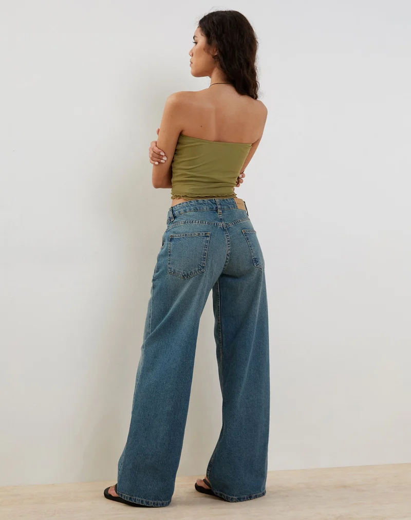 Seka Mesh Bandeau Top in Green