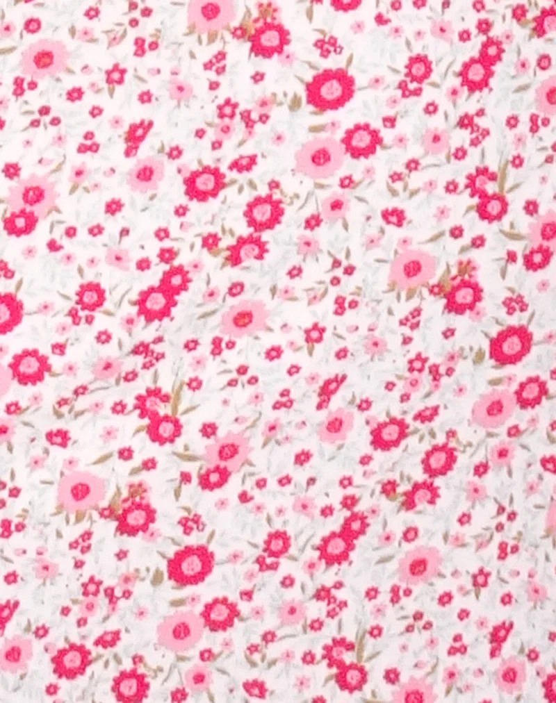 Mini robe Sashia en floral Blush Red