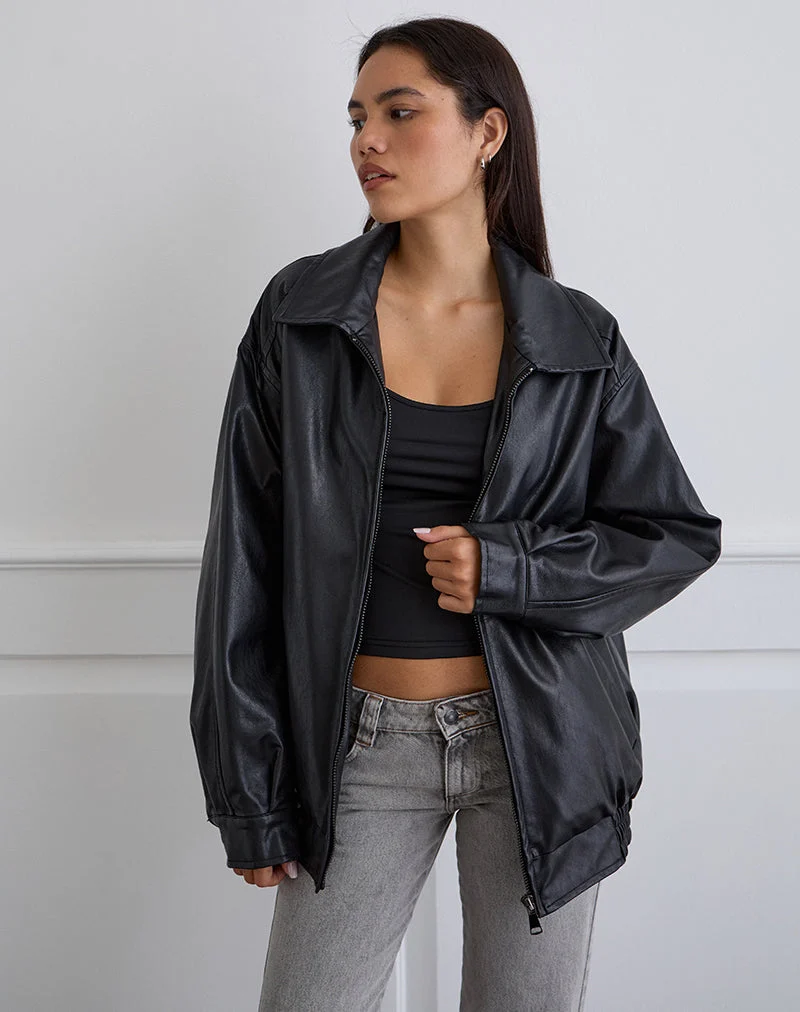Veste Cavita en PU noir