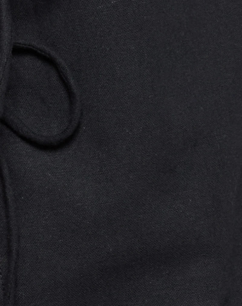 Kayve Tie Front Top in Black
