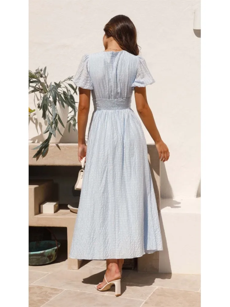 Longue Robe Bohémienne Bleue