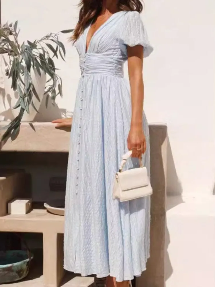 Longue Robe Bohémienne Bleue