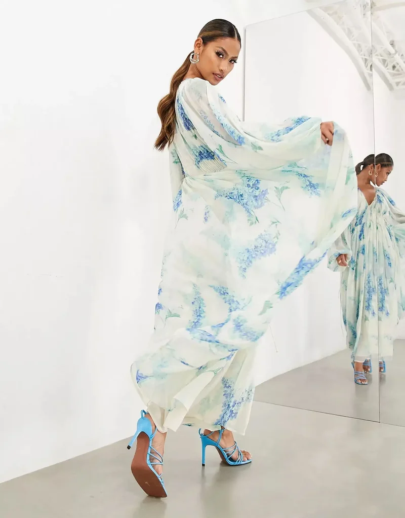 Robe Longue d'Été Bleue