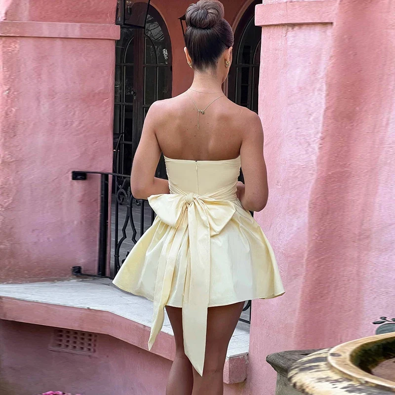 Robe Bustier Jaune Pastel