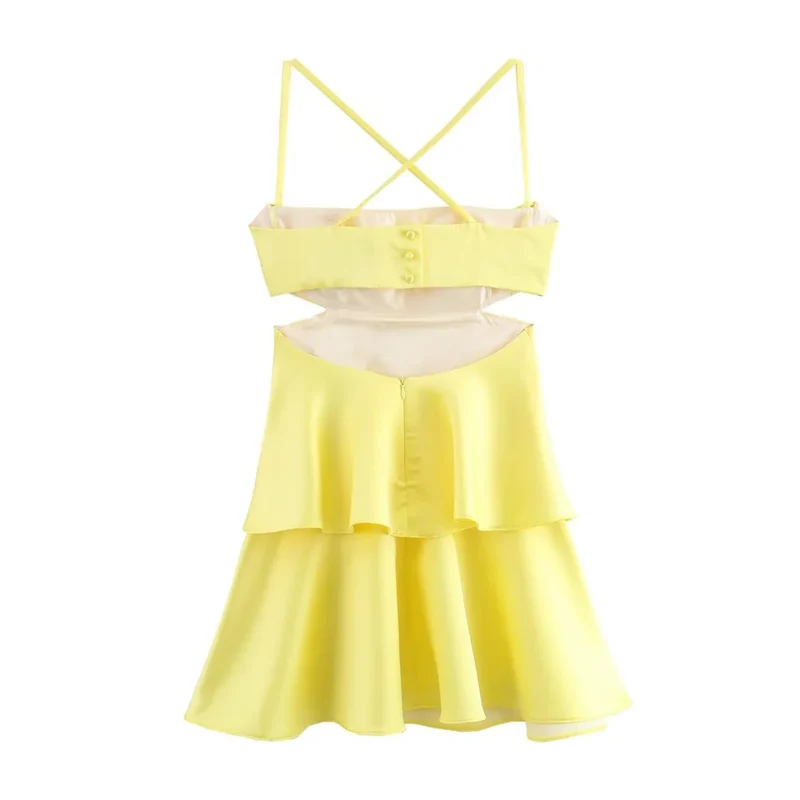 Robe femme mini jaune citron