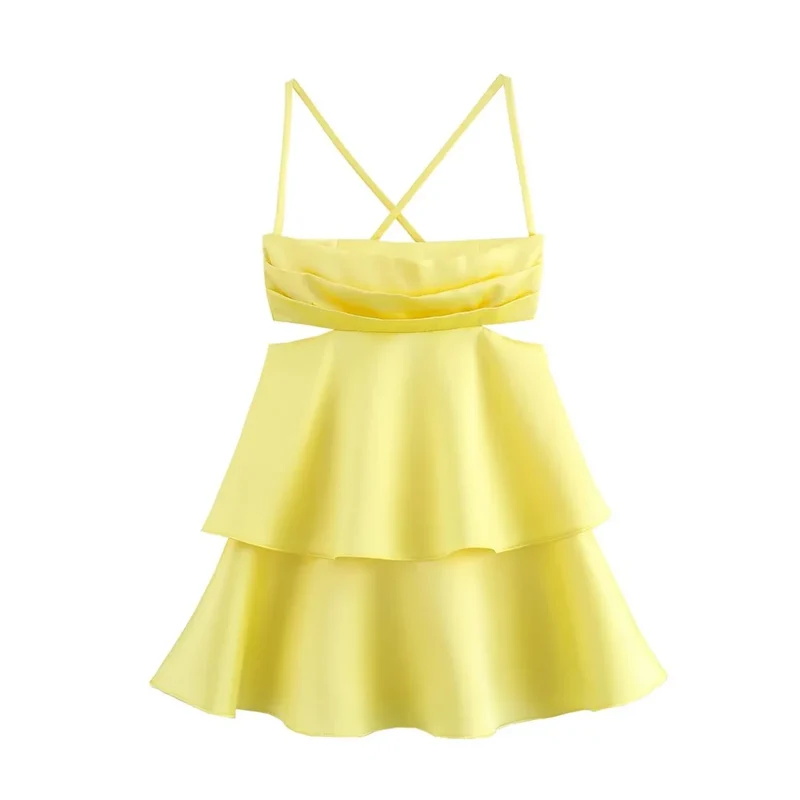 Robe femme mini jaune citron